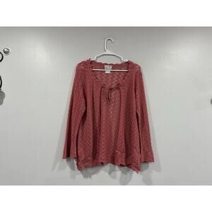 April Cornell Crochet Open Knit Cardigan Top Large L